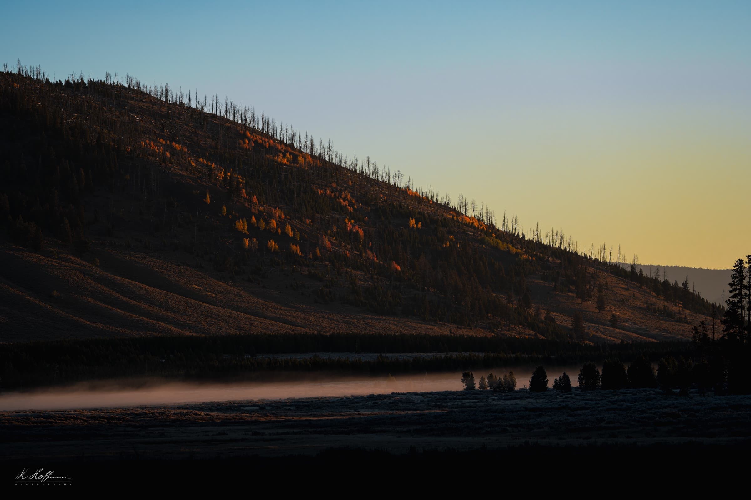 První ráno v Yellowstonu